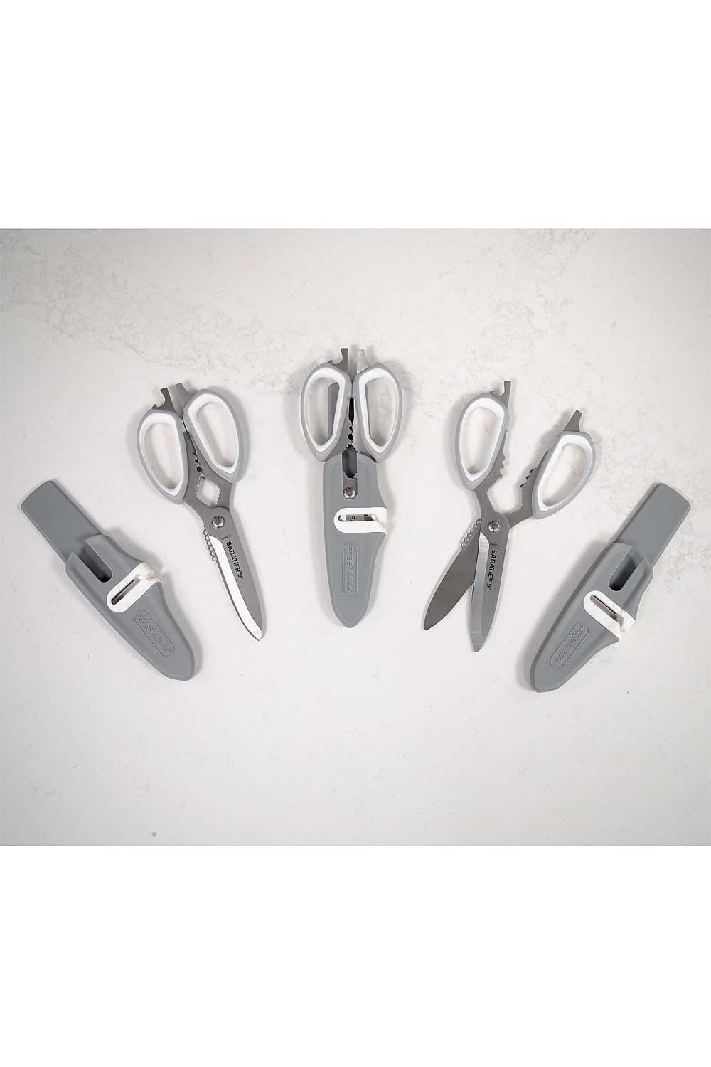 Sabatier 2-in-1 All-Purpose Scissors, Gift Wrap Scissors with Removable Tape Dispenser Blade Cover, Ultra-Sharp Stainless Steel Multi-Purpose