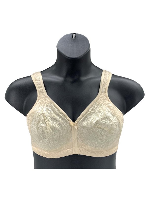 Breezies Wild Rose Seamless Wirefree Support Bra Champagne