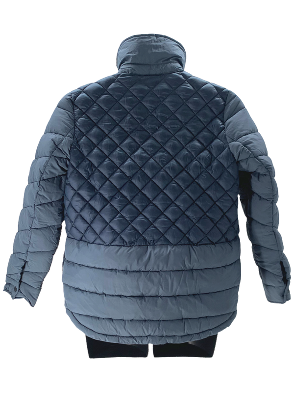 Bernardo Packable Mixed Media Puffer Jacket Petrol Blue