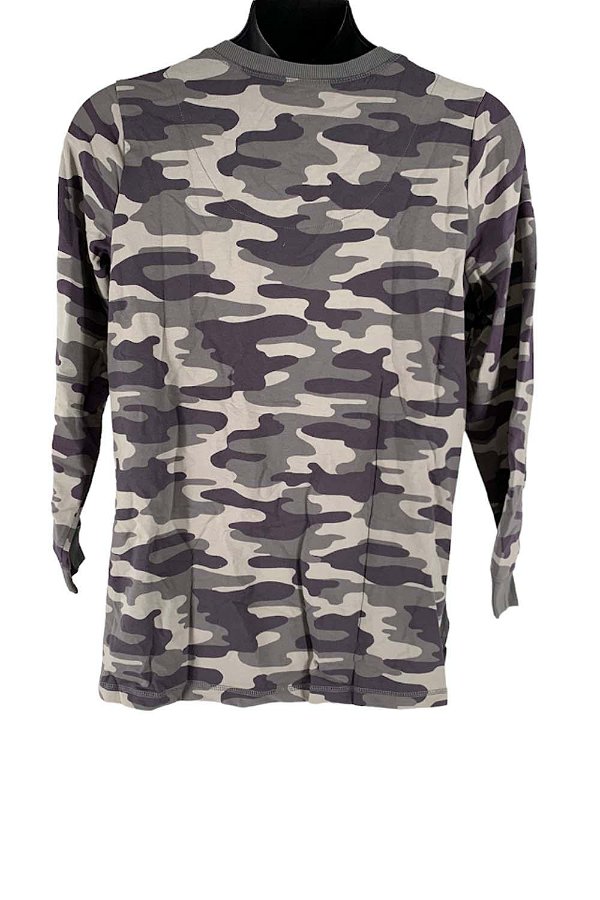 Denim & Co. Active Camo French Terry Tunic with Pockets Fall Grey