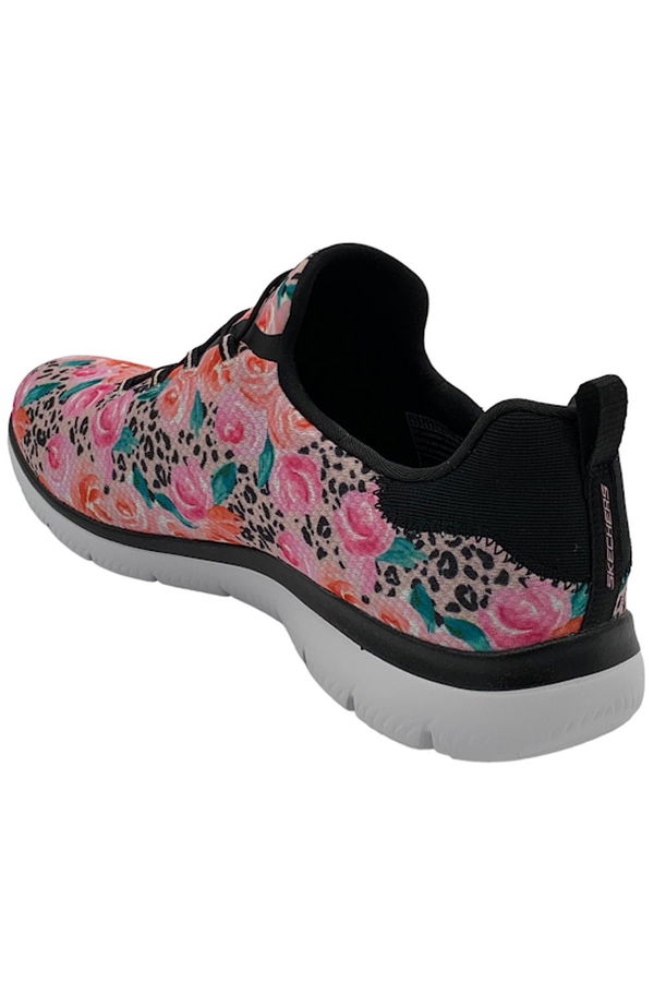 Skechers Ladies Summits Bungee Trainers - Black/Pink