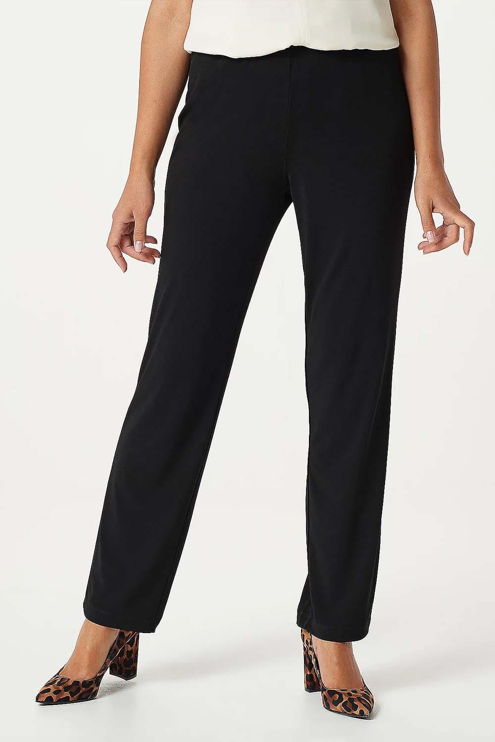 Susan Graver Petite Essentials Liquid Knit Straight Leg Pants