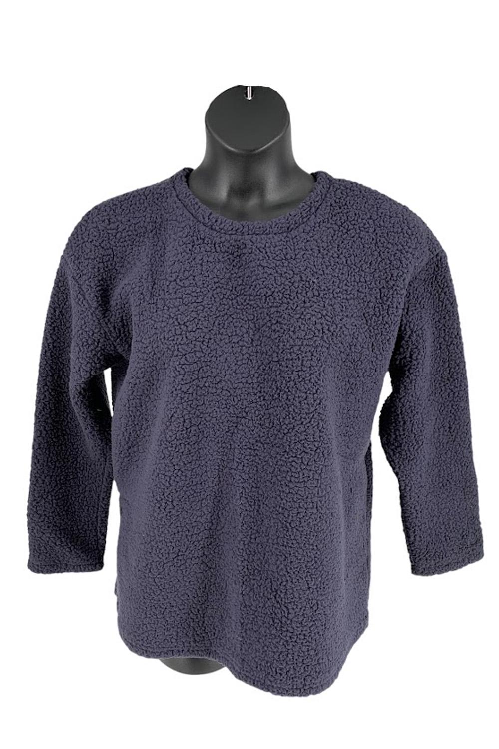 Cuddl Duds Cloud Fleece Pullover Top Navy