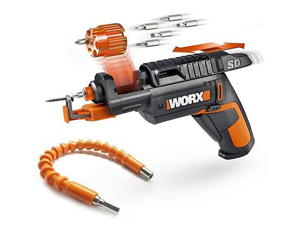 WORX 4V Lithium Ion Screw Driver w Screw Holder Flex Extender