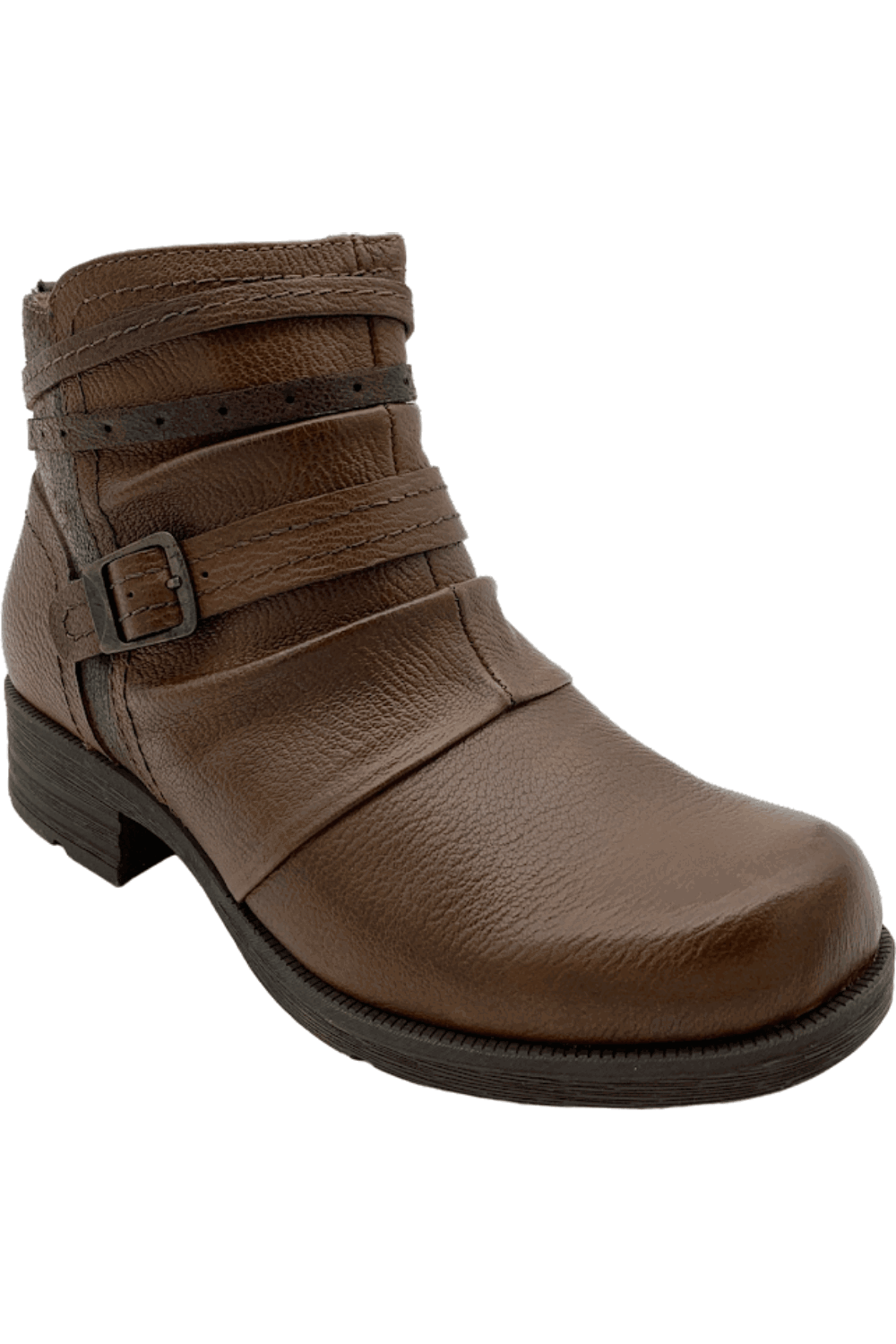 Earth Origins Leather Ankle Boots with Buckle Randi Roland Almond Jender