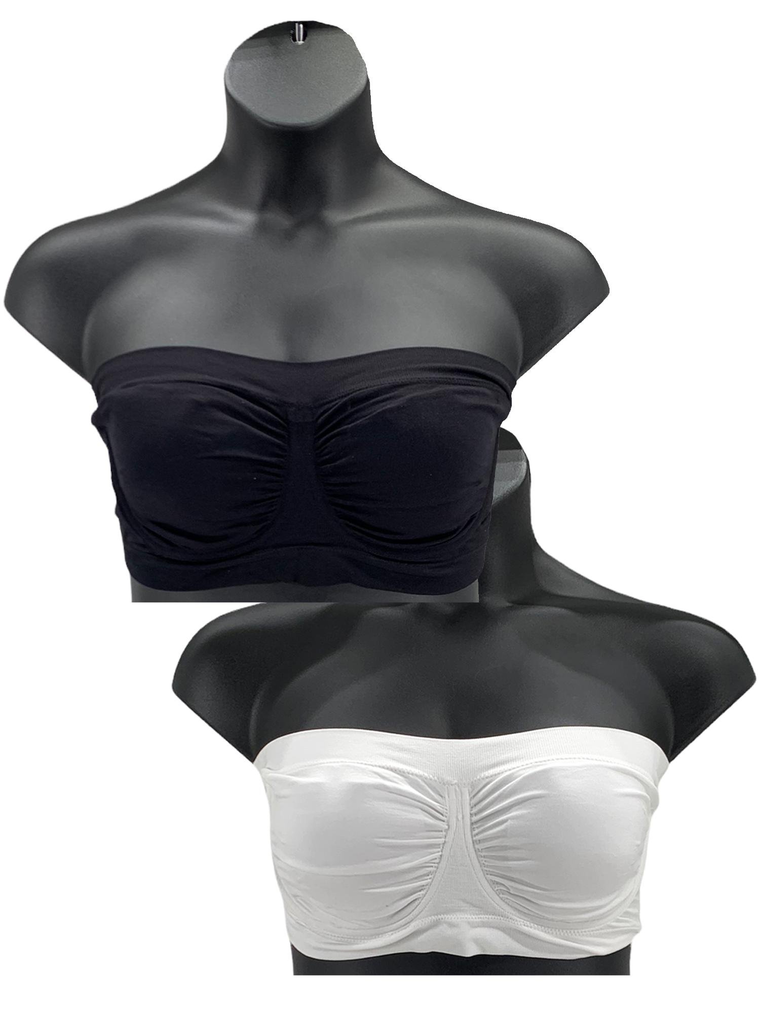 Breezies 2-Pack Seamless Underwire Bandeau Bras White/Black