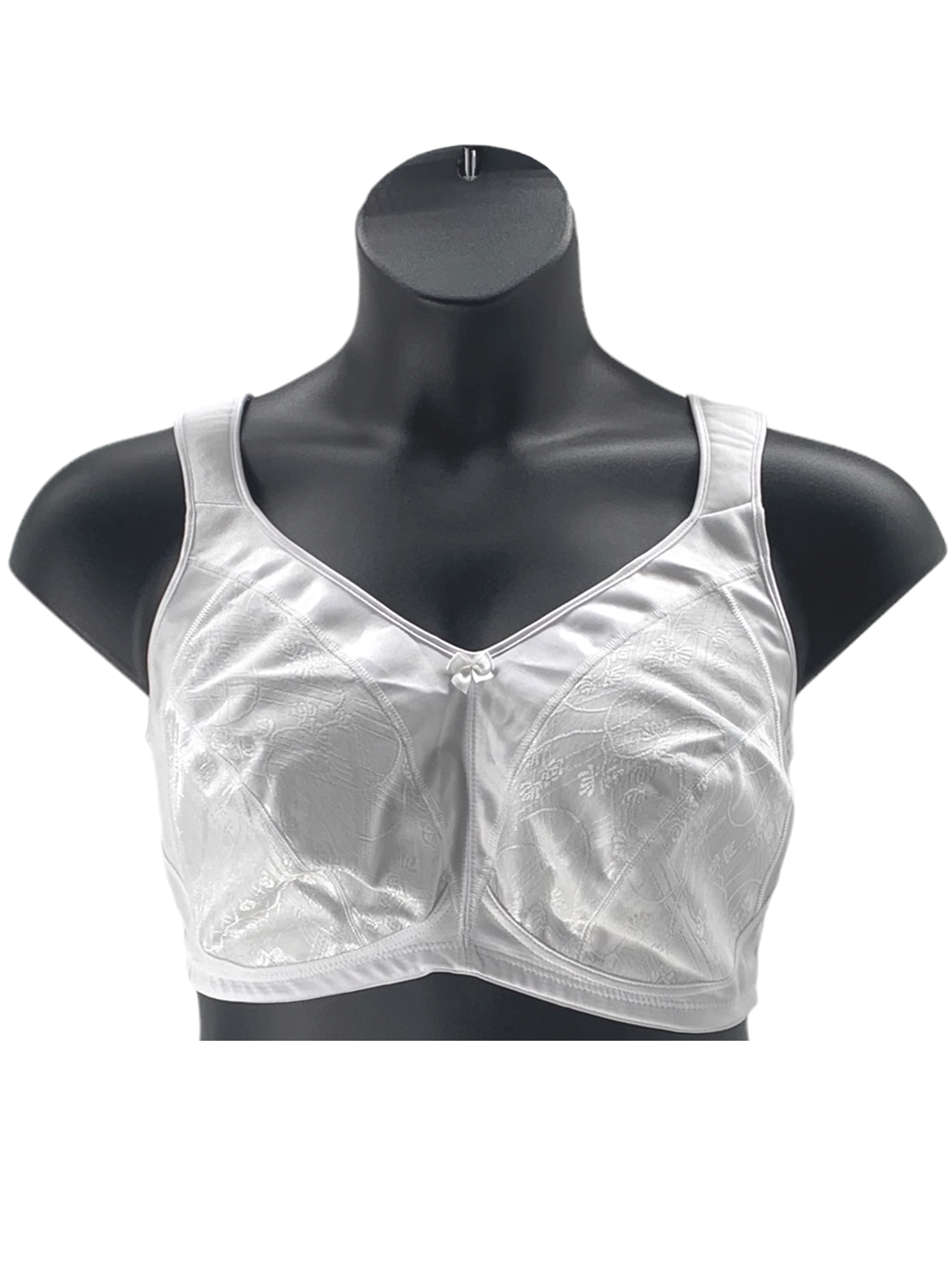 Just My Size Comfort Strap® Satin Wirefree Minimizer Bra White 48D Women's