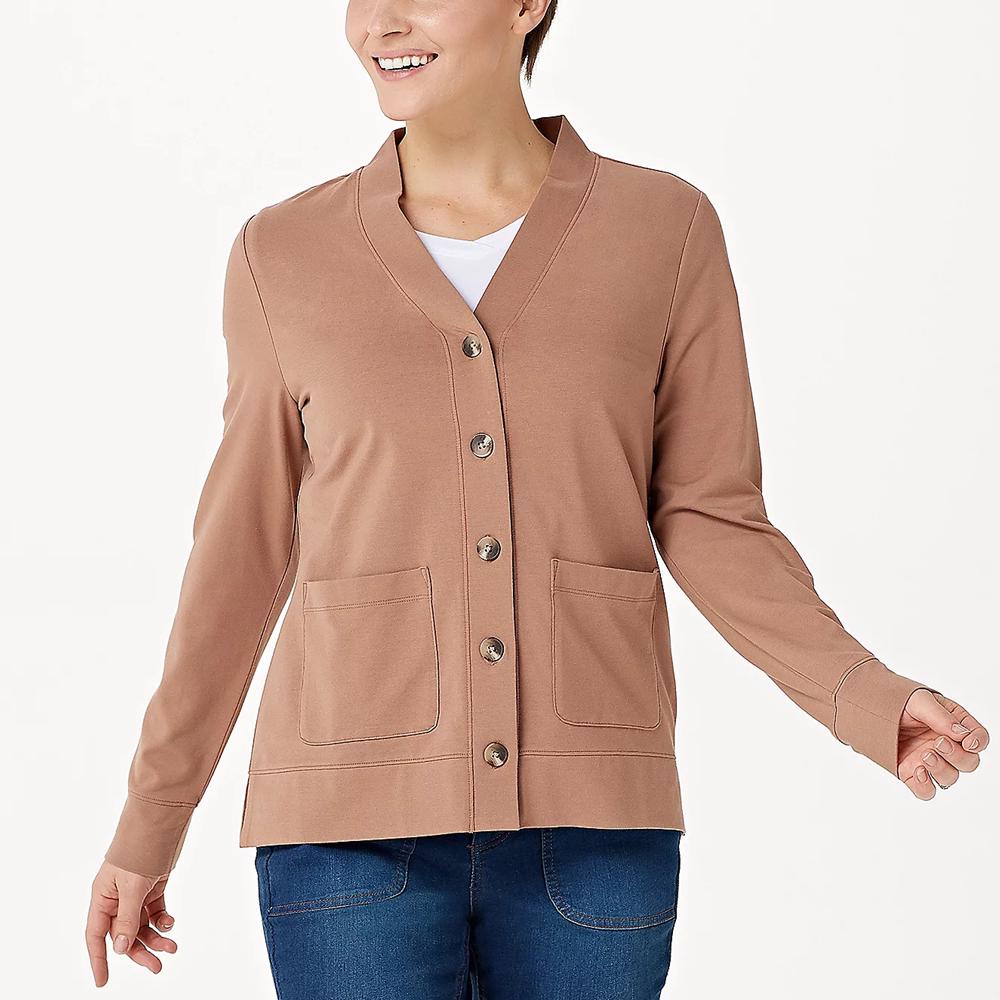 nEW Isaac Mizrahi Live! Women's Pointelle Button Front Cardigan