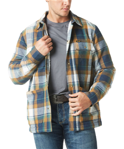 Cuddl Duds Men's Bonded Fleece with Sherpa Shirt Jacket 