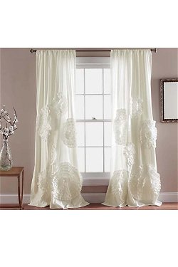 Hookless French Damask Shower Curtain with Built-in Liner Gray