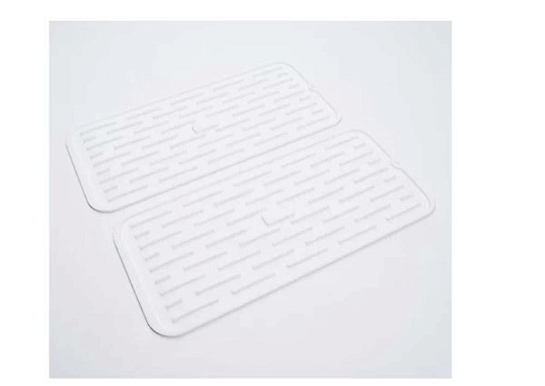 Cook's Essentials Set of (2) Silicone Drying and Drain Mats 
