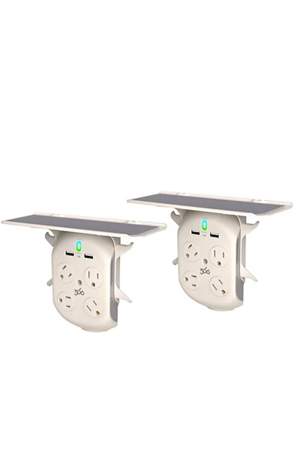 360 Electrical 2-Pack Revolve 2.4A Surge Protector with Shelf - Picture 1 of 2