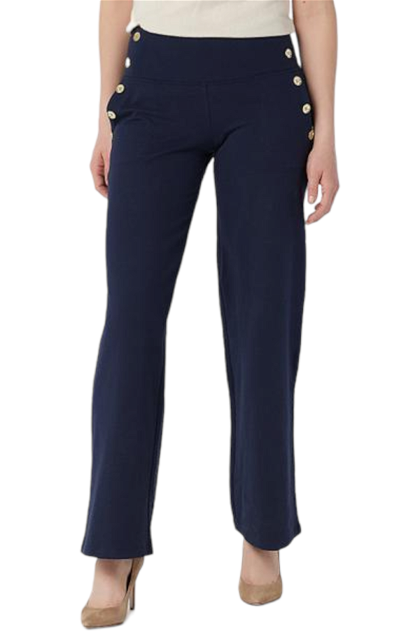 Women with Control Tummy Control Sailor Pants with Pockets Navy