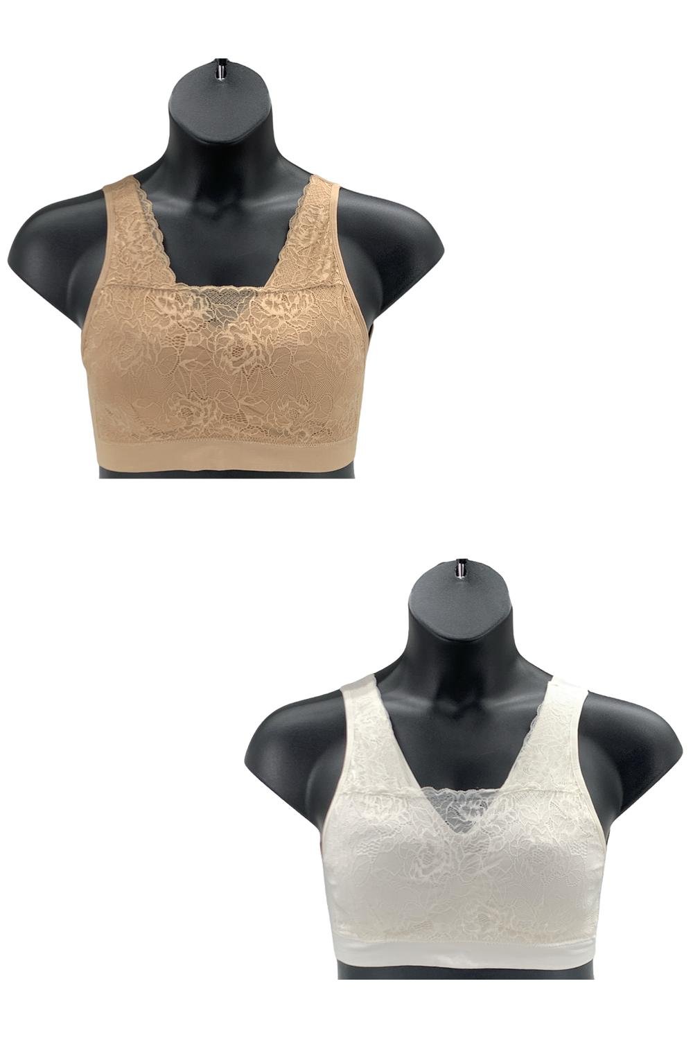 Breezies 2-pack Lace Seamless Cami Bra Ivory/Latte