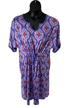 Carole Hochman 100% Cotton Twin Print Tiered Maxi Dress 