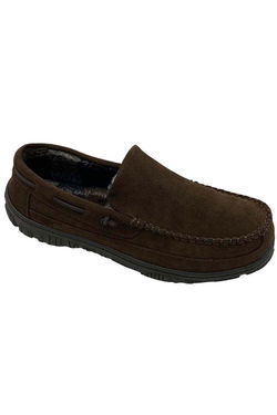 Clarks suede men's faux online fur lined moccasin slippers