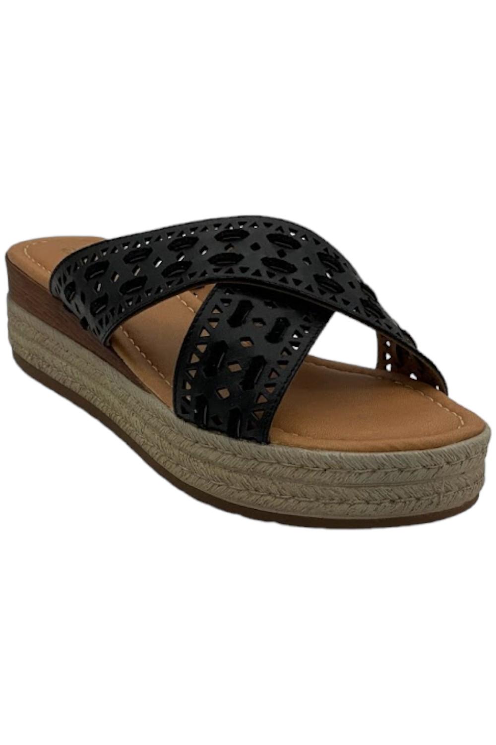 Bella Vita Women's Exa-Italy Slide Sandals Black | Jender