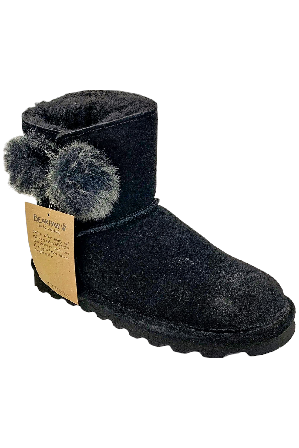 BEARPAW Women s Ashlyn Pom Pom Boot Black Jender