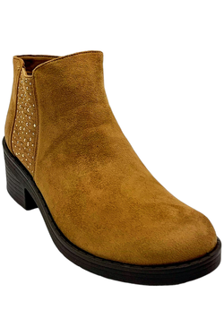 Clarks Collection Leather Slip On Wedge Boots Hazen Flora Tan Jender