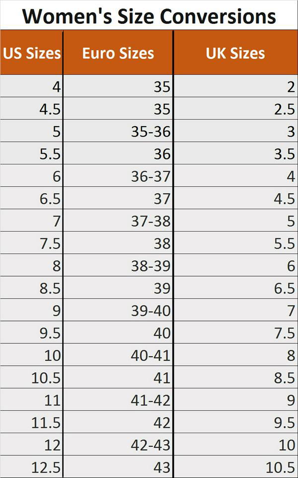 frye shoe size chart