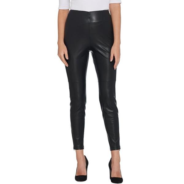 Lisa Rinna Collection Faux Leather Leggings Black