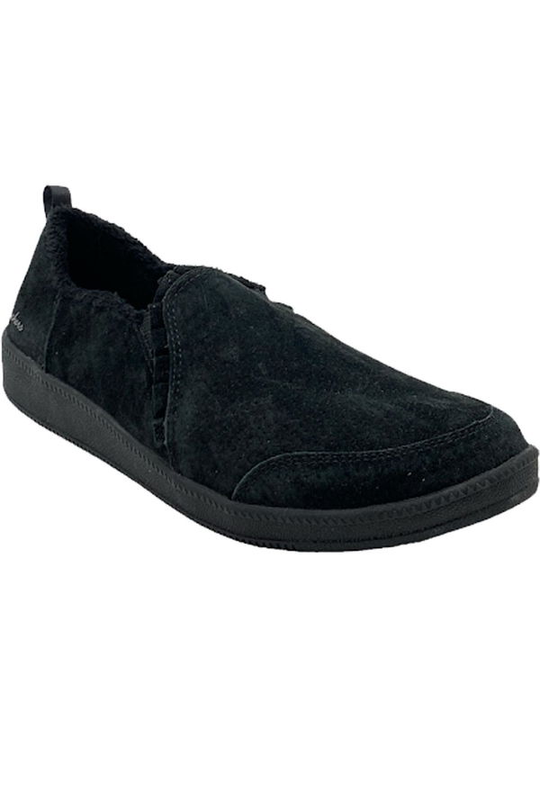 Skechers suede clearance ruffle slip ons