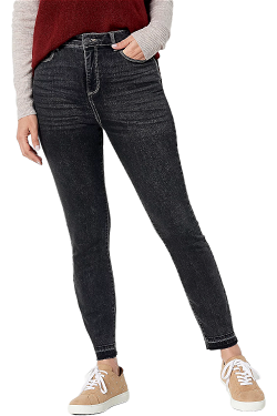 Amber Coated Skinny Jeans Black