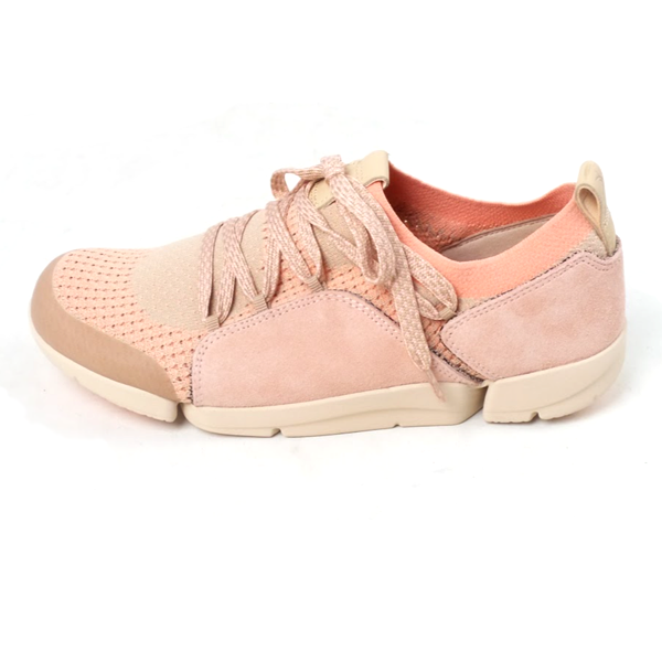 Clarks Trigenic Leather/Mesh Casual Lace-Up Sneakers Tri Amelia Desert
