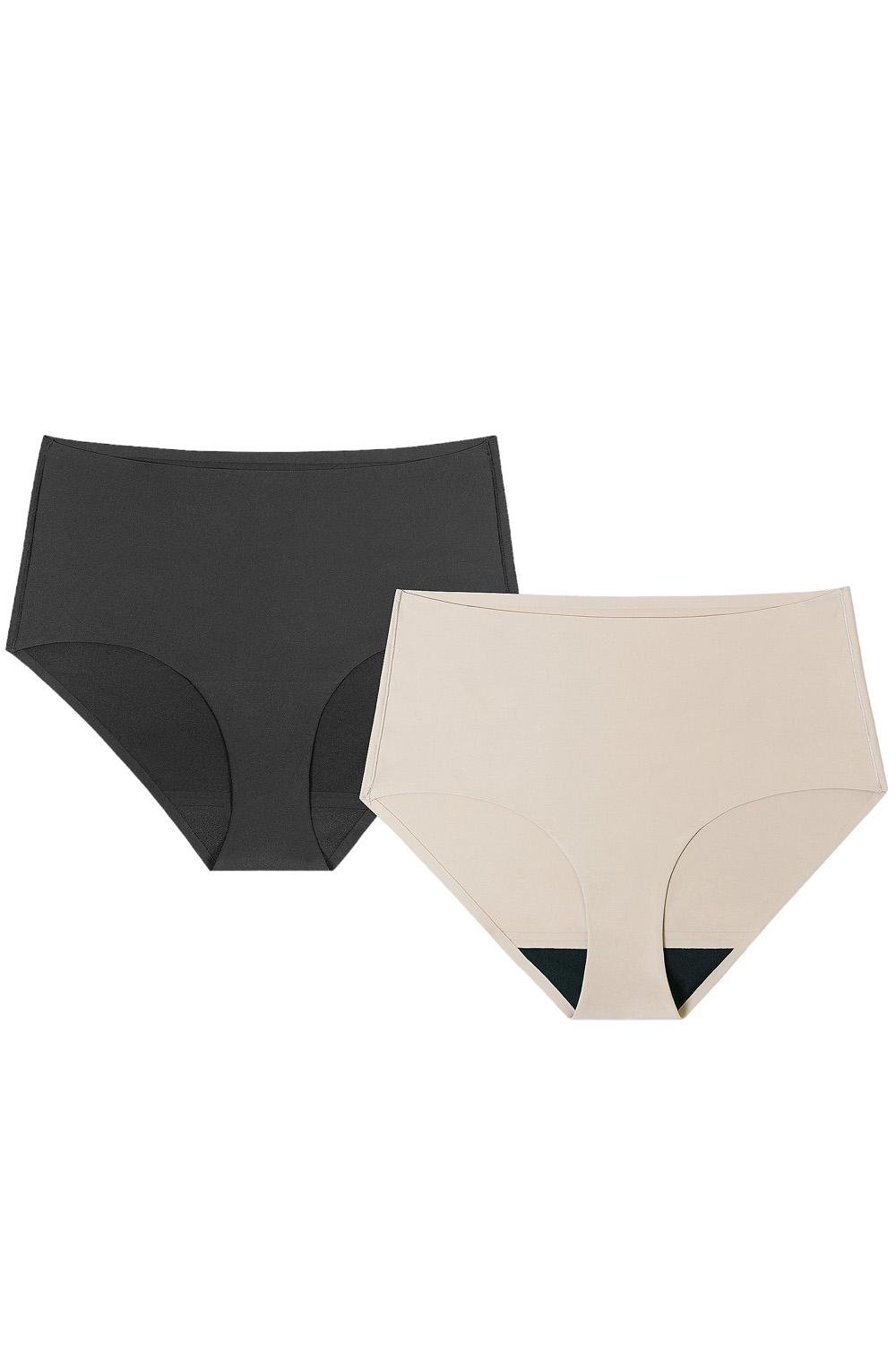 Anti x Proof 2-pack Moderate Leakproof Mid-Rise Brief Black/Sand