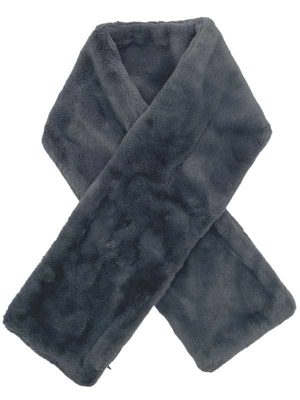 Sprigs Faux Fur Pull-Through Scarf with Zipper Pocket