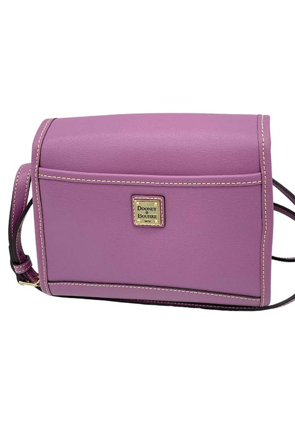 Dooney Bourke Saffiano Leather Flap Crossbody Light Mauve Jender