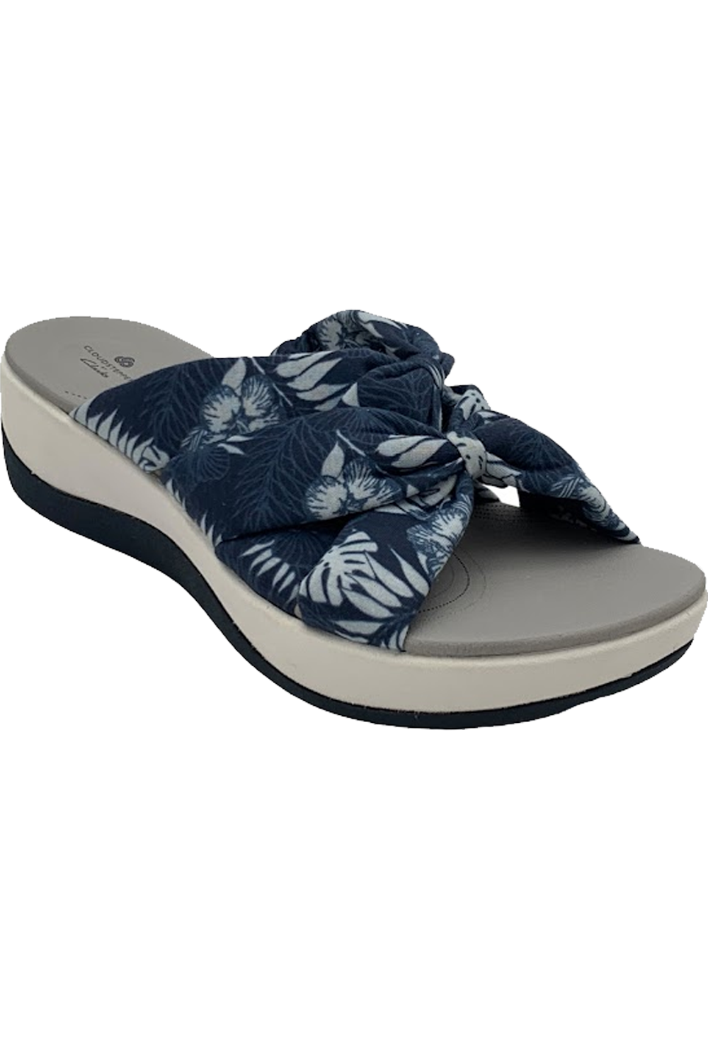 CLOUDSTEPPERS by Clarks Jersey Slide Sandals Arla Dristi Tropical Navy Jender